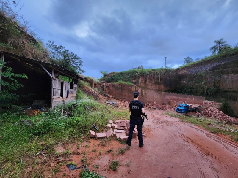 Polícia descobre pedreira clandestina em Taquara (RS) | Foto: Divulgação/Polícia Civil do RS