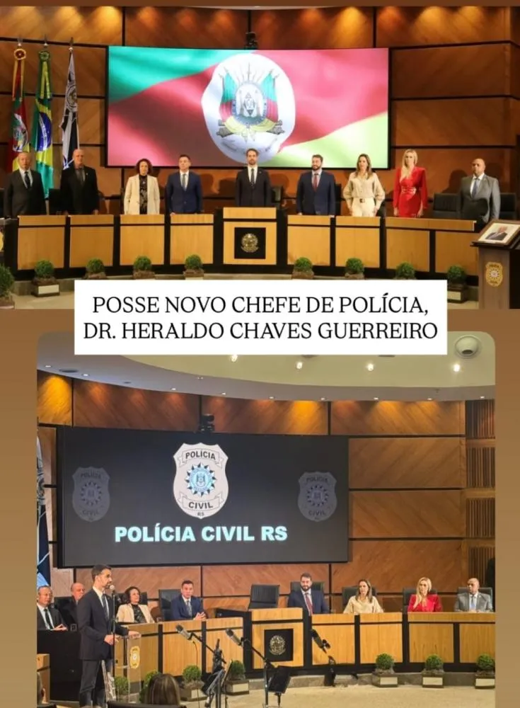 Delegada da 22ª DPRI participa da posse da nova chefia da Polícia Civil no RS