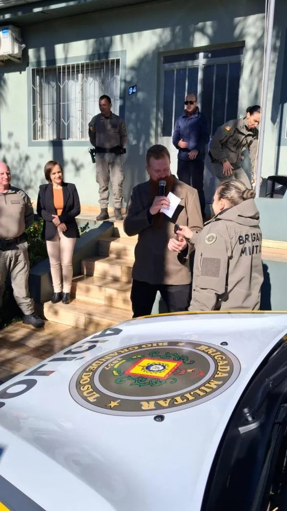 Comunidade de Tenente Portela entrega nova viatura à Brigada Militar em cerimônia marcada pela união e apoio coletivo