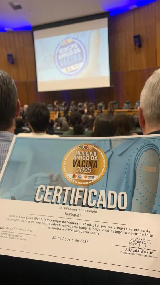 Município é premiado com selo Ouro pelo avanço na vacinação