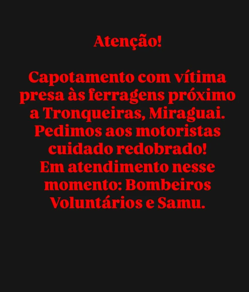 Imagem: Divulgação Bombeiros Voluntários