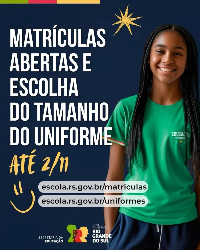Inscrições abertas para o 1º ano do Ensino Médio na Escola Getúlio Vargas