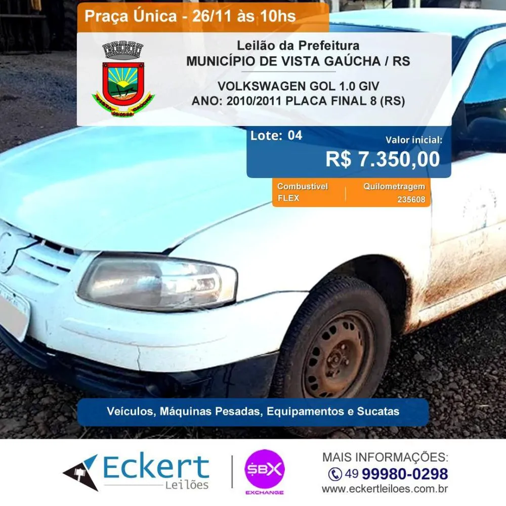 Vista Gaúcha mantém leilão online de veículos, máquinas e sucatas
