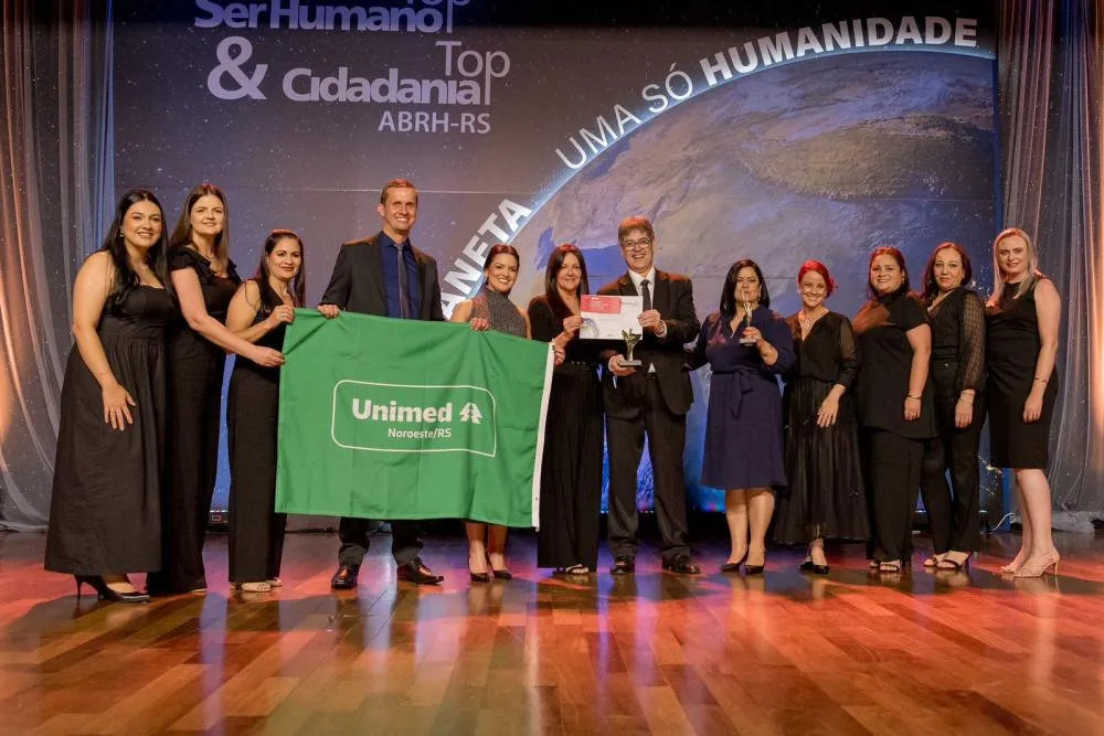 Unimed Noroeste/RS celebra conquista do Prêmio Top Ser Humano e Prêmio Mérito Ser Humano. Foto: Divulgação/Unimed Noroste RS