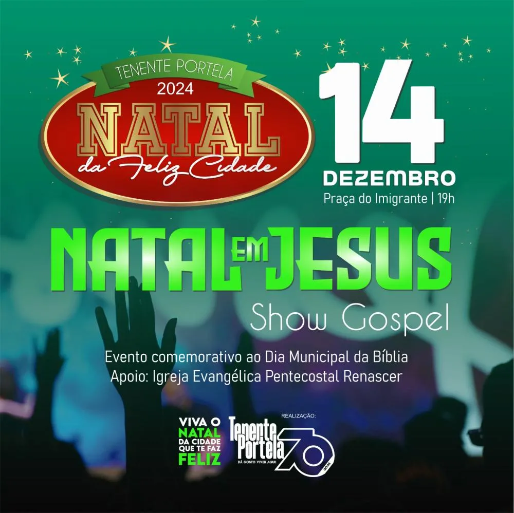 DOMINGO: “NATAL EM JESUS” TRAZ SHOW GOSPEL À PRAÇA DO IMIGRANTE