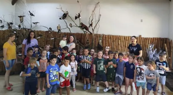 Alunos visitaram espaço em que estão expostos animais empalhados. Foto: Divulgação/AC