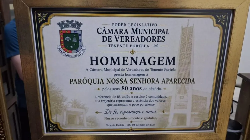 Igreja Nossa Senhora Aparecida é homenageada na Câmara pelos seus 80 anos de história