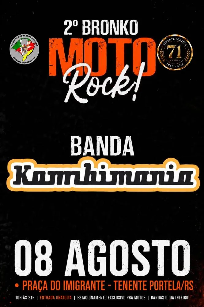 2º Bronko Moto Rock reúne motociclismo e grandes bandas nas comemorações dos 71 anos de Tenente Portela