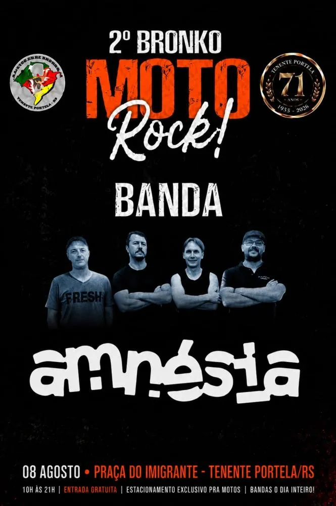 2º Bronko Moto Rock reúne motociclismo e grandes bandas nas comemorações dos 71 anos de Tenente Portela