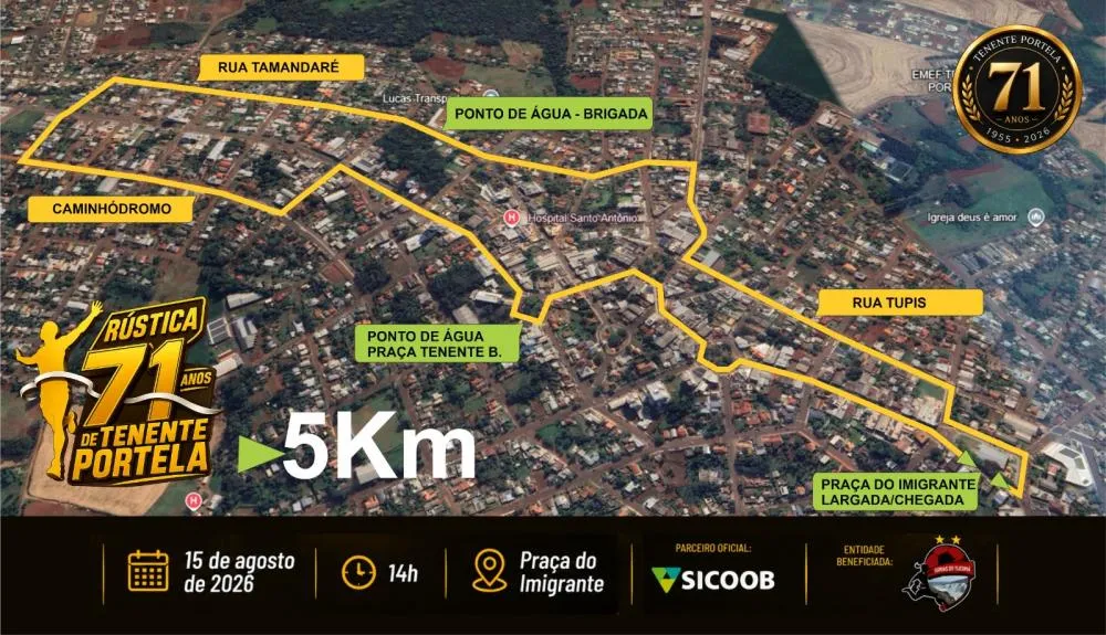 Rústica dos 71 anos reúne 550 atletas e transforma ruas de Tenente Portela em festa do esporte