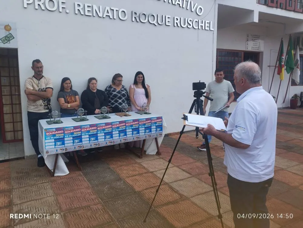 Cidadão Solidário 2026 distribui 20 prêmios no segundo sorteio em Vista Gaúcha