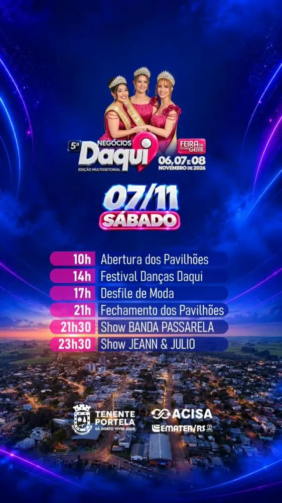 Confira a programação da 5ª Negócios Daqui de Tenente Portela