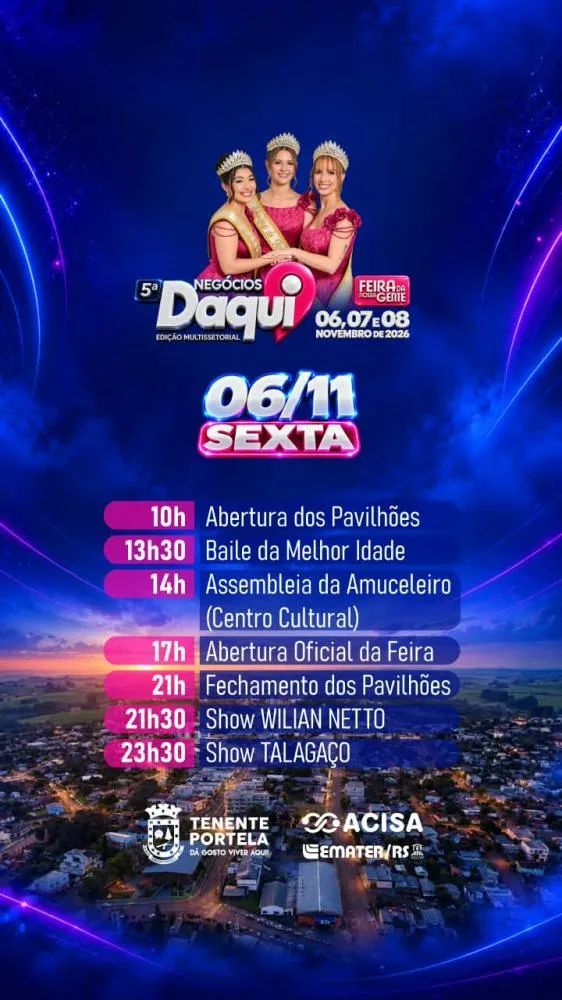 Confira a programação da 5ª Negócios Daqui de Tenente Portela