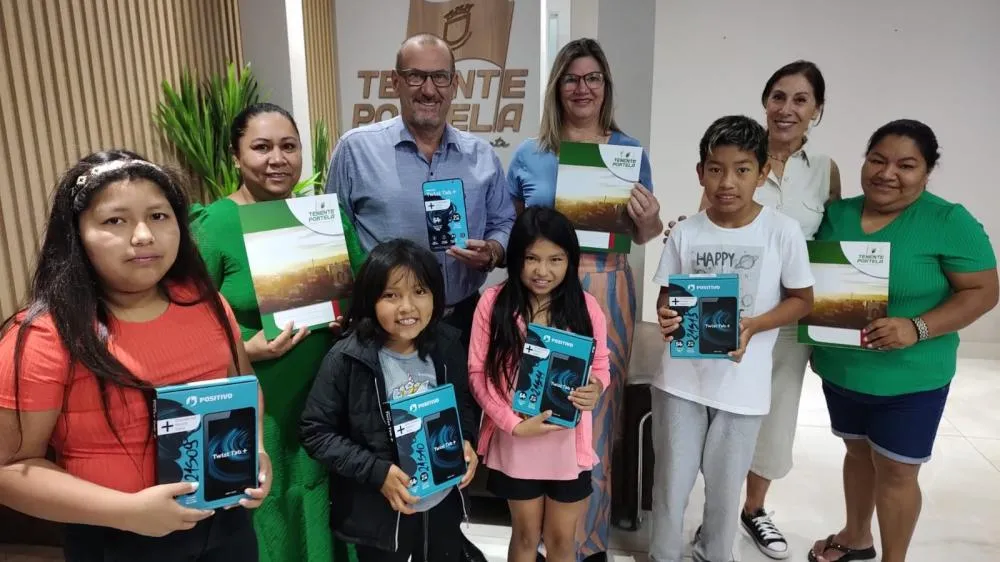  Convênio resultou na aquisição de 45 tablets que foram destinados às escolas indígenas da Terra Guarita, em Tenente Portela / Foto: Divulgação