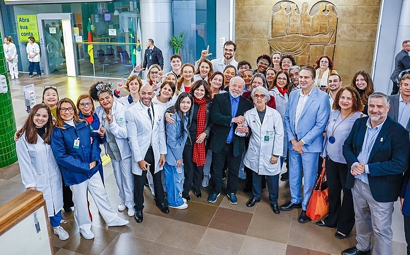 É a primeira vez na história que um presidente da República visita o Hospital de Clínicas de Porto Alegre - Foto: Ricardo Stuckert