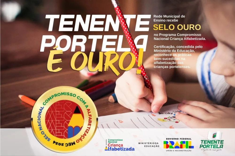 Município conquista Selo Ouro no Compromisso Nacional Criança Alfabetizada