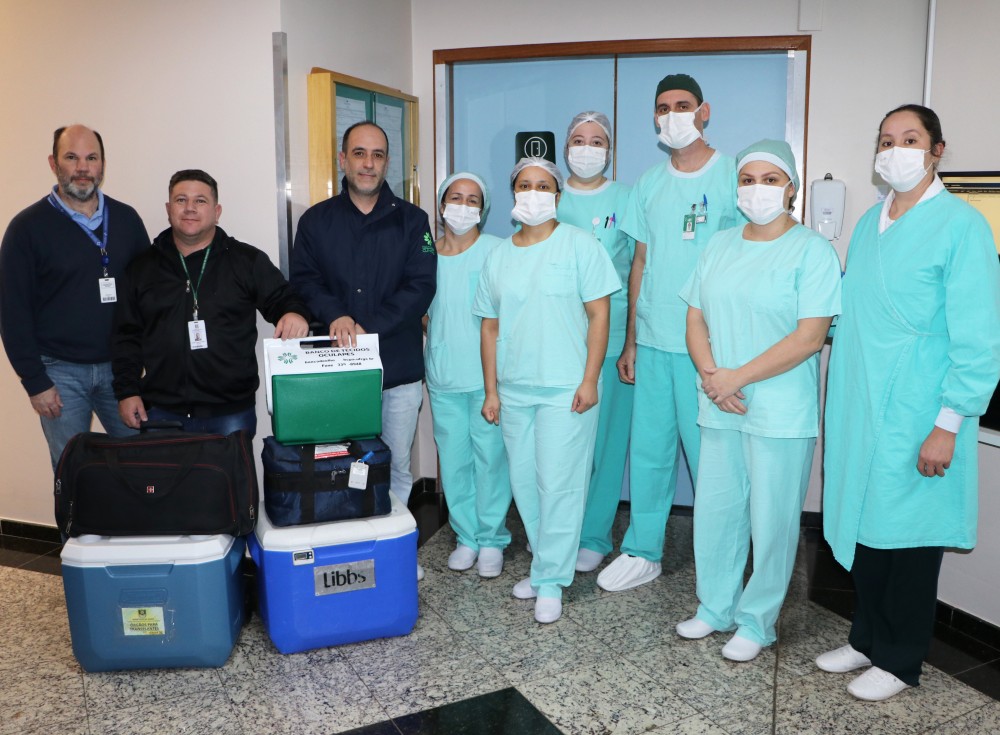  Equipes da Central de Transplantes e do Hospital Unimed que atuaram na captação. Foto Divulgação/ Unimed Noroeste/RS 