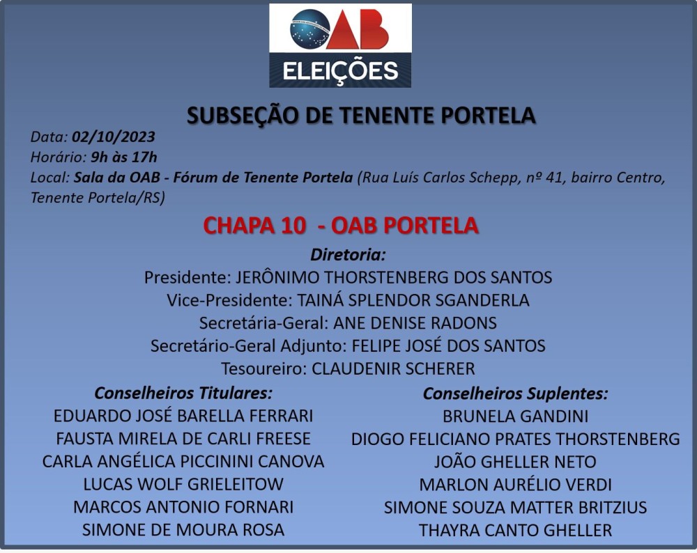 Imagem: Divulgação/OAB