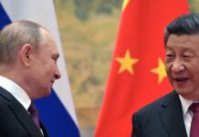 Os presidentes da Rússia e China, Vladimir Putin e Xi jinping
